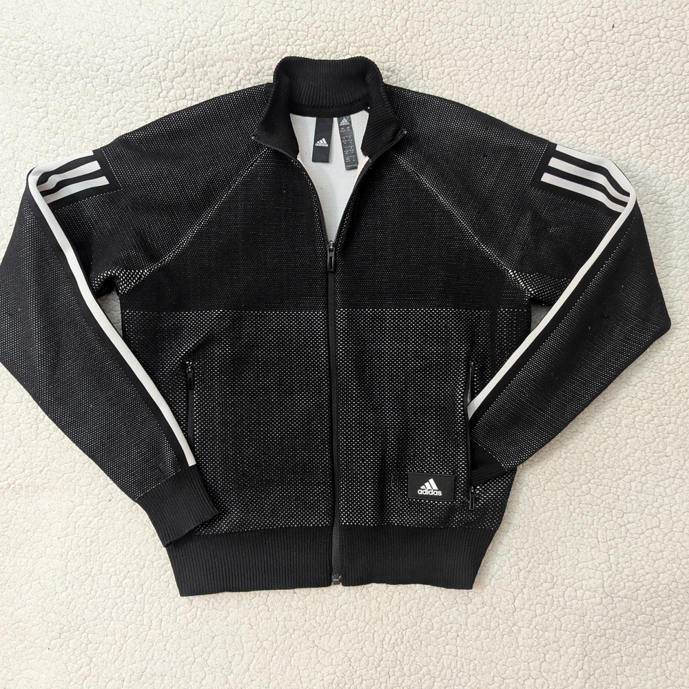 Adidas ID Knit Track Jacket Black Zip-up - Picture 2 of 8